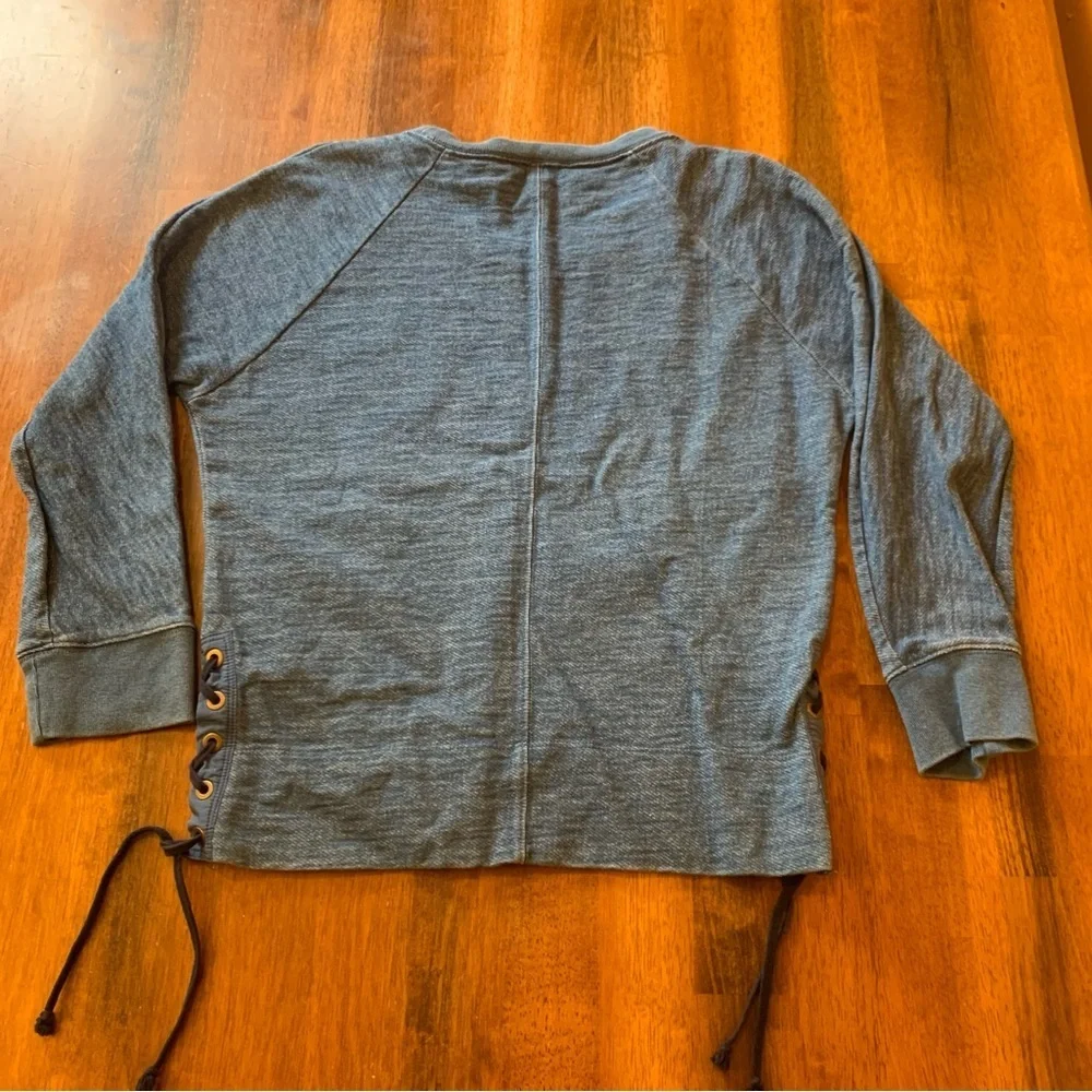 J.Crew cotton blue sweatshirt with tie sides. XXS